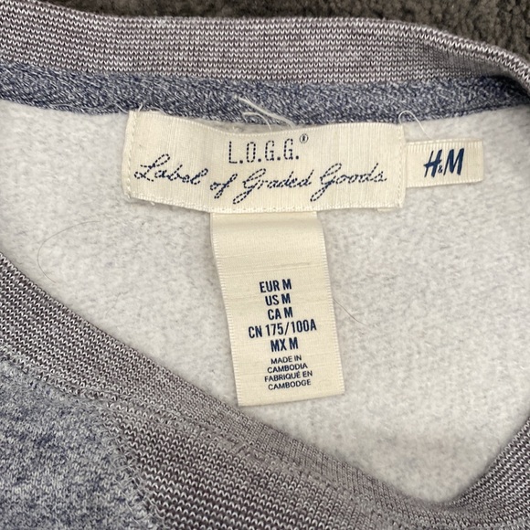 Grey H&M L.O.G.G Sweatshirt “P” Mens Size Medium - Picture 3 of 7